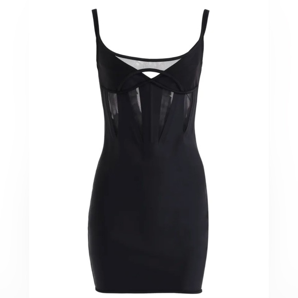 Mugler X H&M Black Corset-style Mini Dress